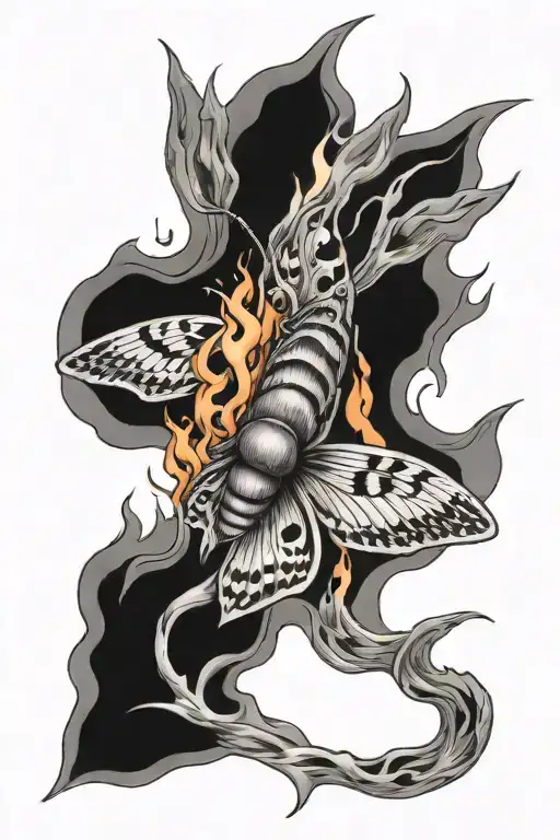 Moth Emerging From Flames