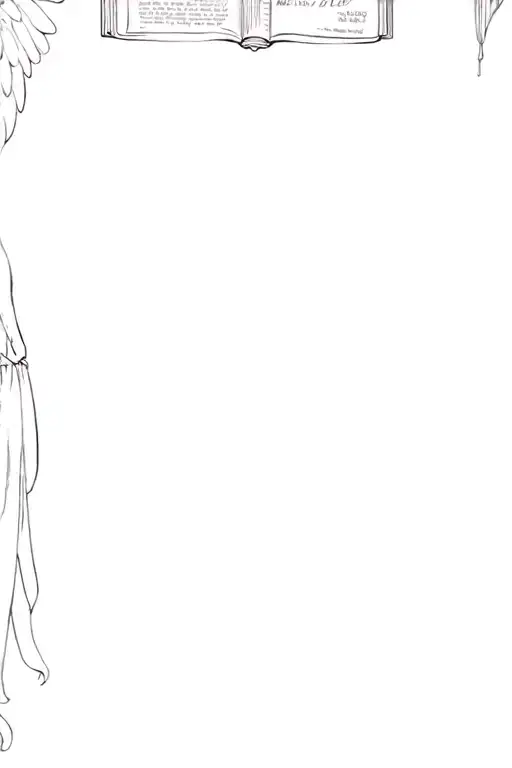 A Tattoo Of An Angel Holding A Book