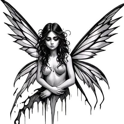 Sad Fairy With Broken Wings