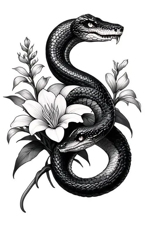 Viper Snake And Hyacinth
