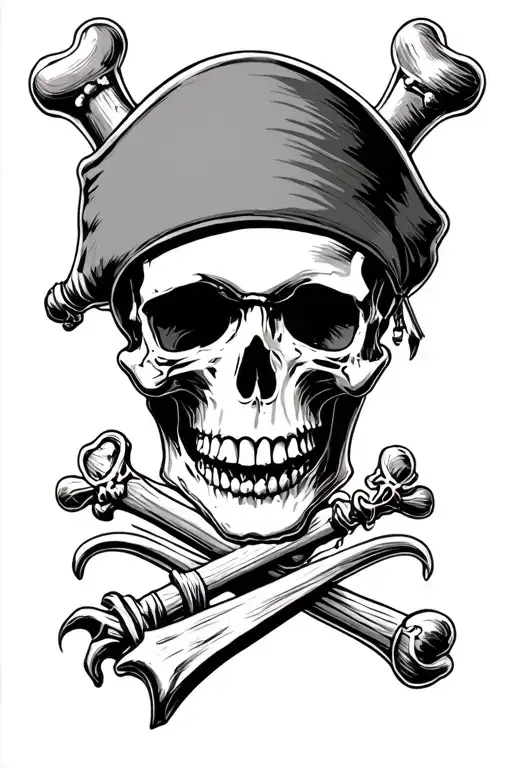 Skull In A Pirate Style