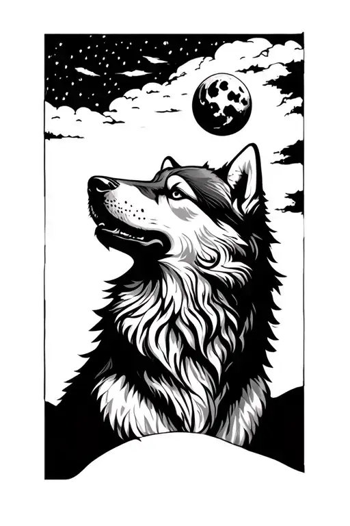 Wolf Howling At The Moon