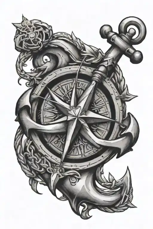 Anchor With Compass