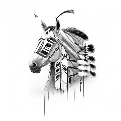 Native American Horse With War Paint