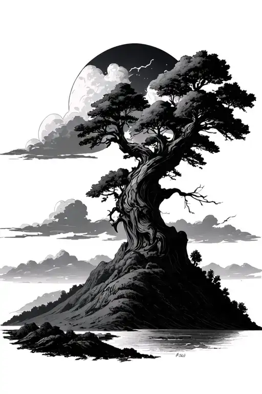 Hill Dark Sky On Left