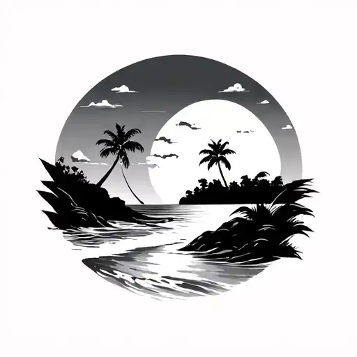 Beach Landscape With A Silhouette