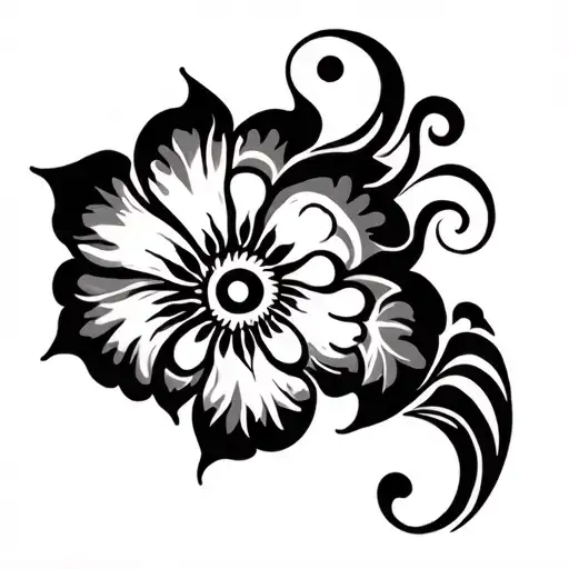 Xochitl And Hawaiian Koru Pattern Integrated Tribal Pattern