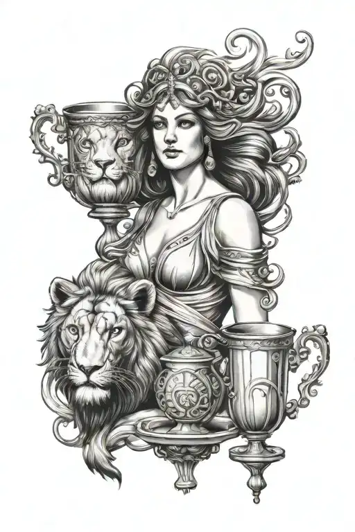 Circe And Lion And Cup