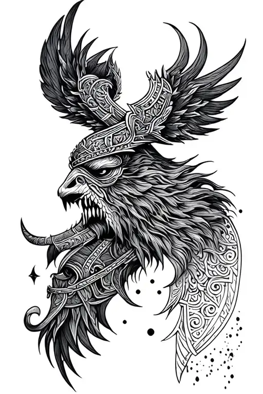 Norse Sleeve Line Amd Dot Work Design