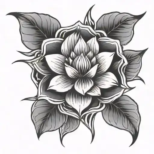 Unalome Symbol With Lotus