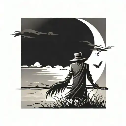 Scare Crow Silhouette Scary