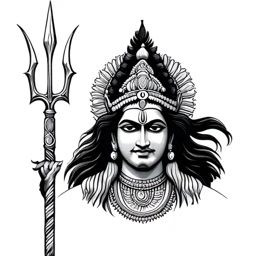 Indian God Vishnu & Shiva Trident