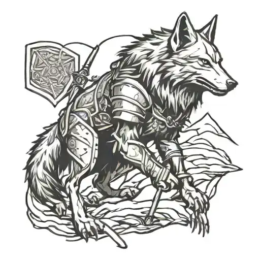 Wolf Sif From The Game Dark Souls