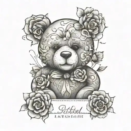 Floral Teddy Text