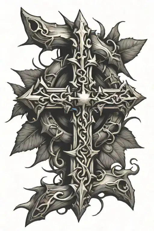 Cross With Crown Of Thorns