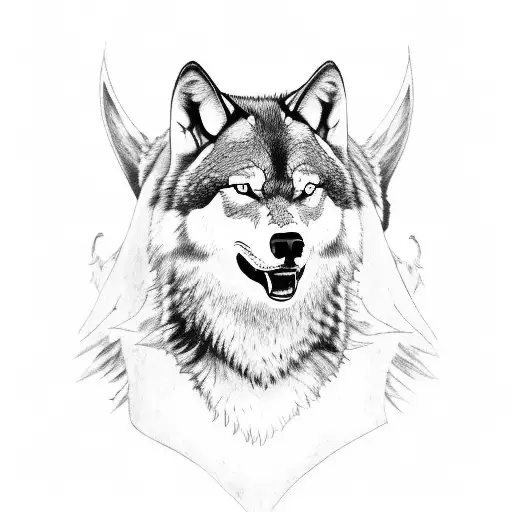 Odin With 2 Wolves And 2 Ravens