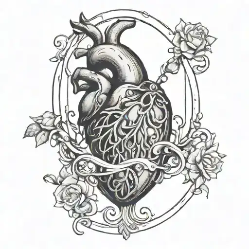 Anatomical Heart Inside Birdcage Elegant Witchy