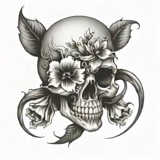 Skull With Flowers