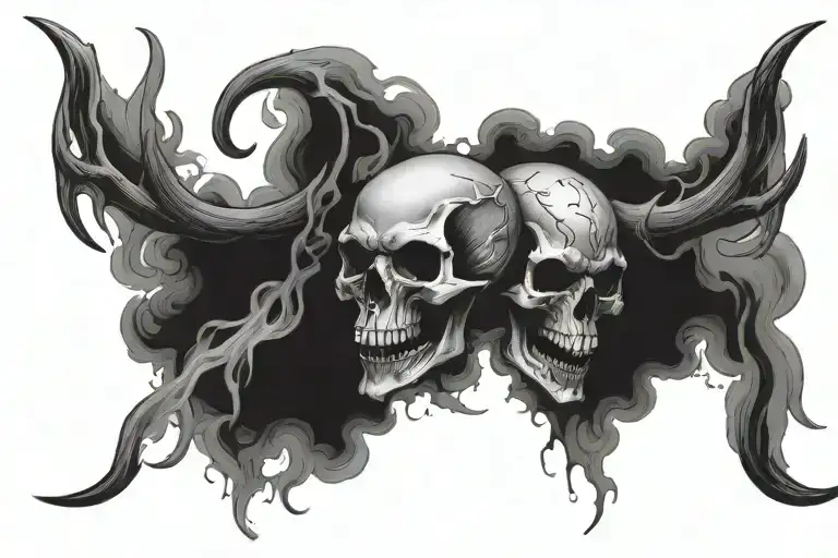 Wendigo Skull Breathing Smoke