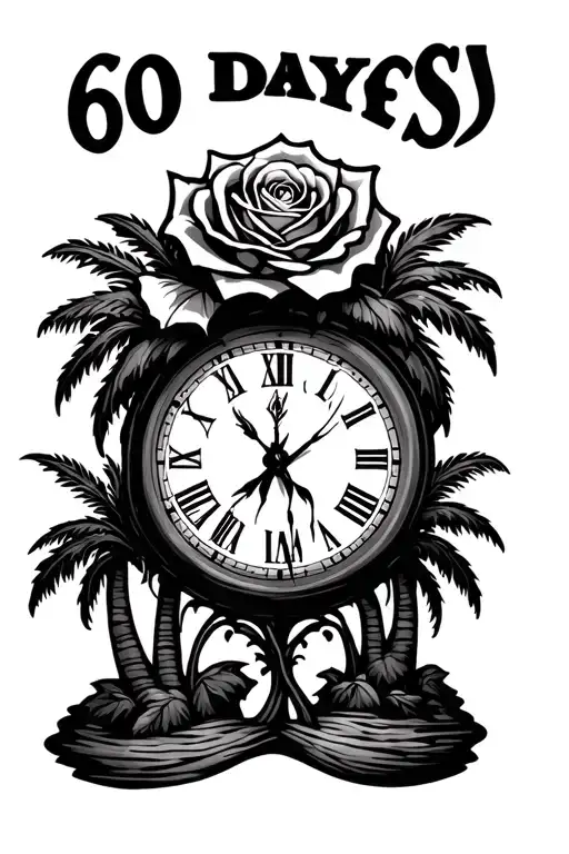 Roses 60 Days Sober Broken Clock Palm Trees