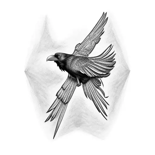 Letter M Implemented Into A Raven