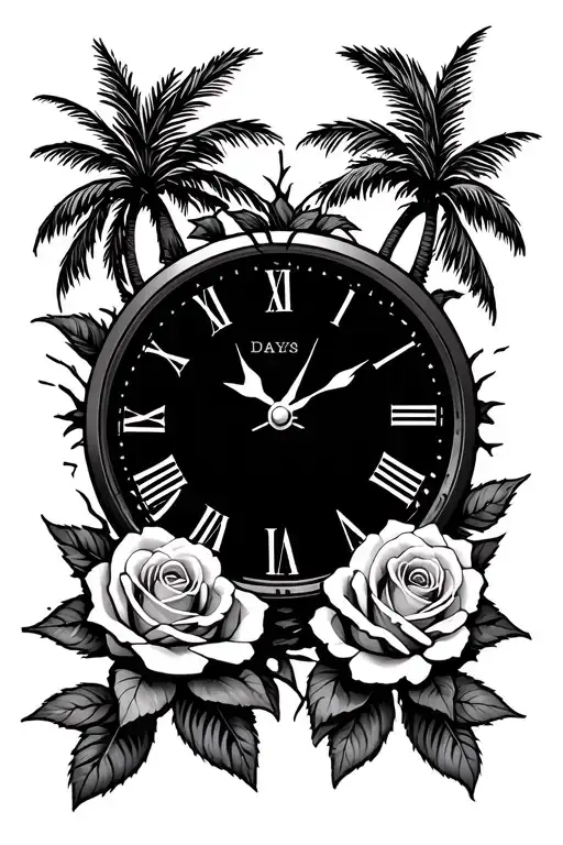 Roses 60 Days Sober Broken Clock Palm Trees