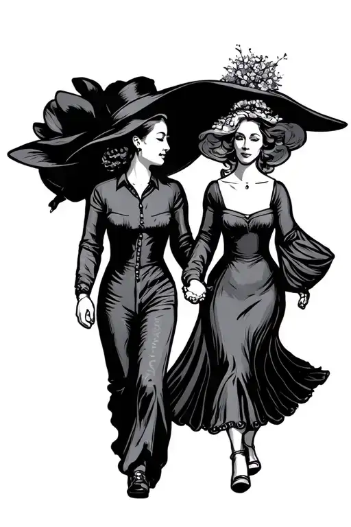 Wife Holding Hands And Walking