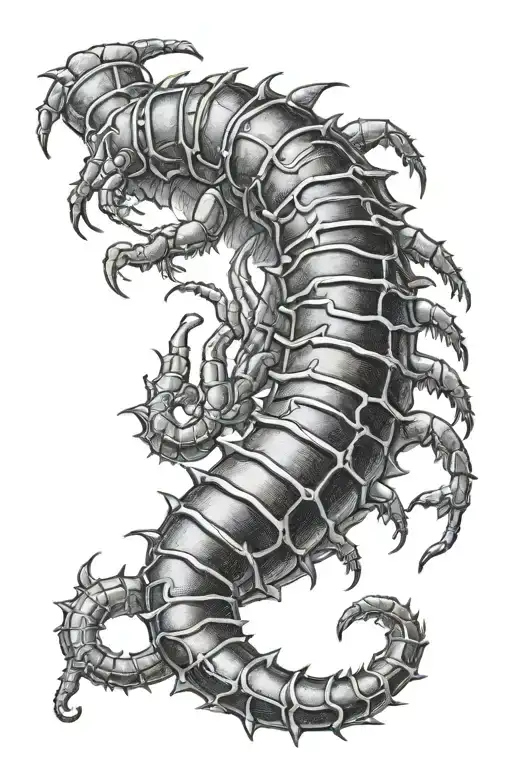 Scolopendra In Black And White