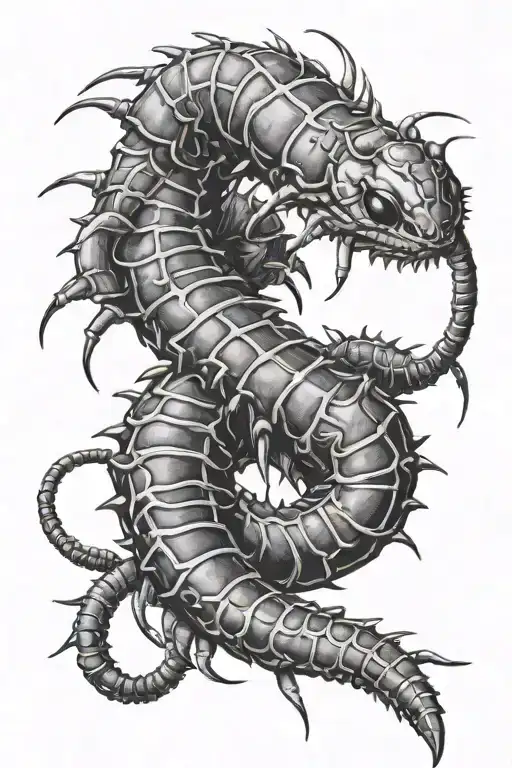 Scolopendra In Black And White