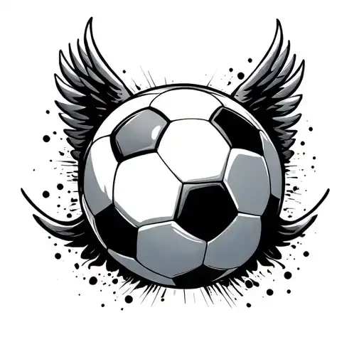 Soccer Ball By Wings Spread Wide