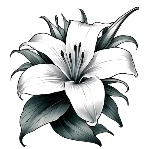 White Lily With Long Petals