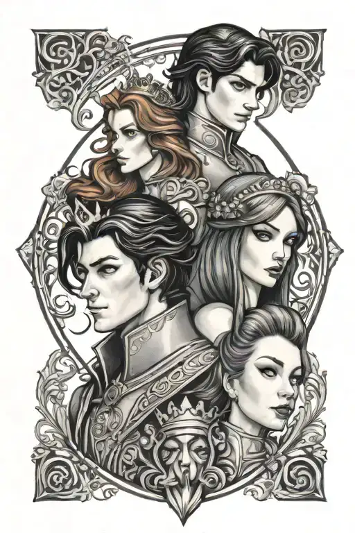 Couple Princess Redhead Prince Black Hair