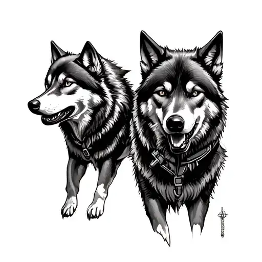 Firefighter With Wolves