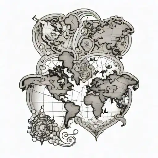Love Heart World Map