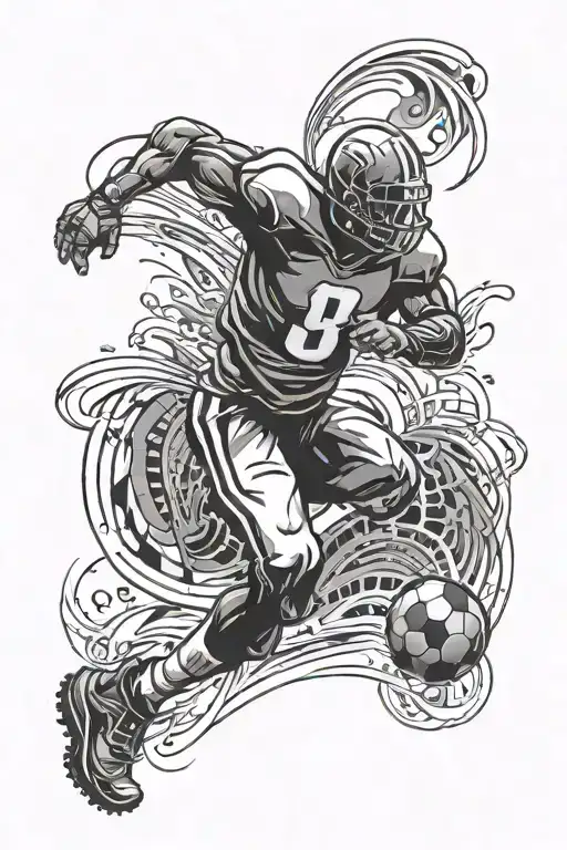 Number8 With Football Player