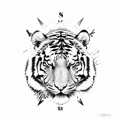 Tiger With Compass