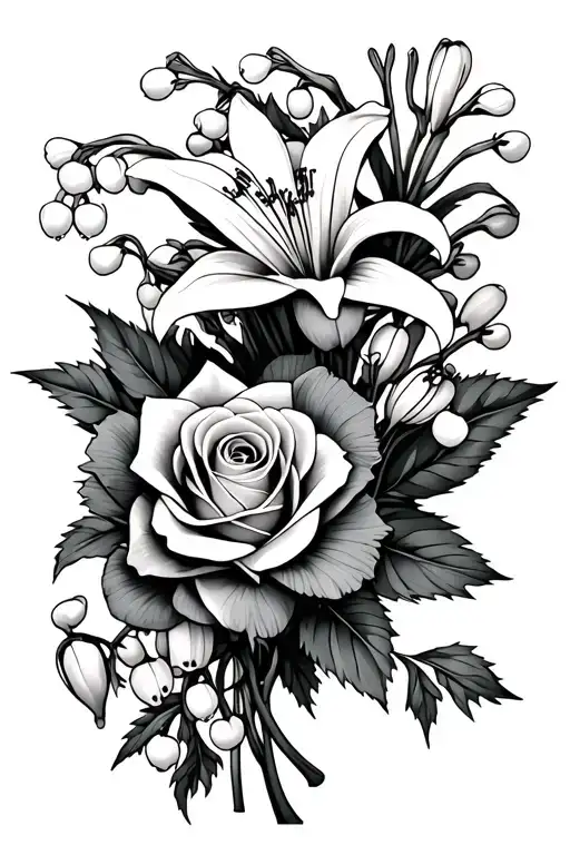 Rose And Lily Of The Valley Bouquet