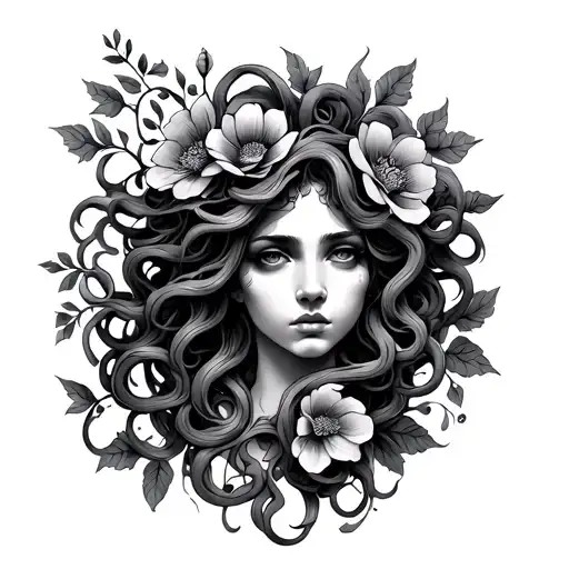 Medusa With Flowers