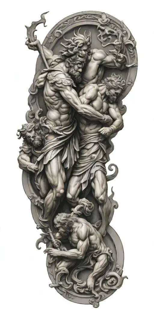 Greek Mythology Gods Battling