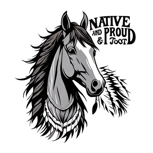 Native Horse And The Words Native And Proud Toat Emerging