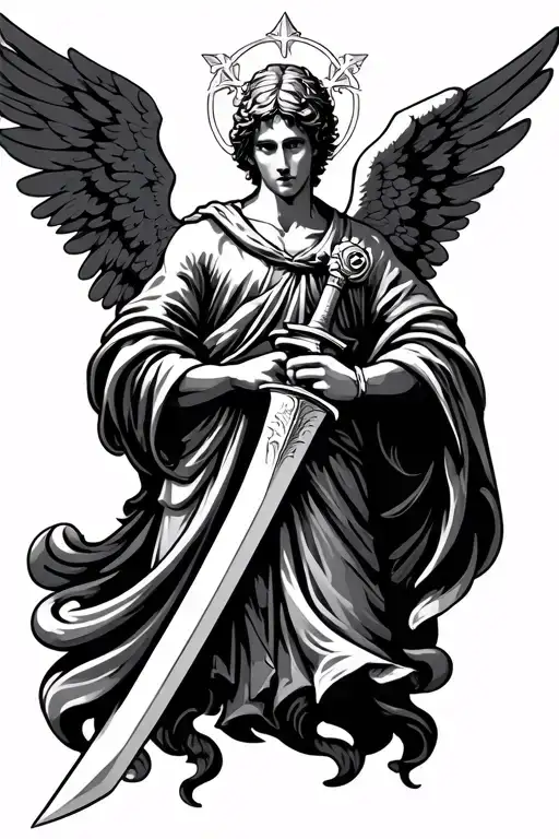 Guardian Angel Holding A Sword