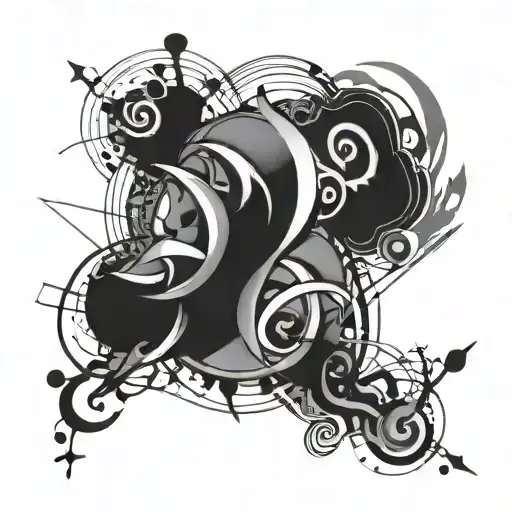 Abstract Design Incorporating Symbols