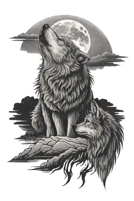 Wolf Howling At The Moon