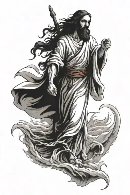 Moses Parts Red Sea Jesus Calming Sea