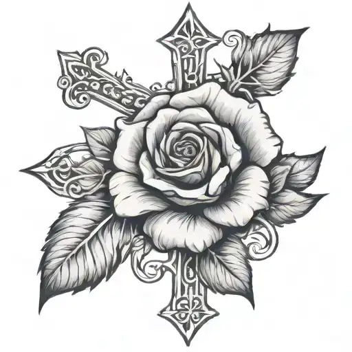 Cross Rose Intertwined