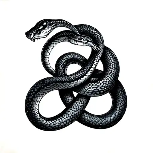 Snake And Figure 657 Female Intertwined