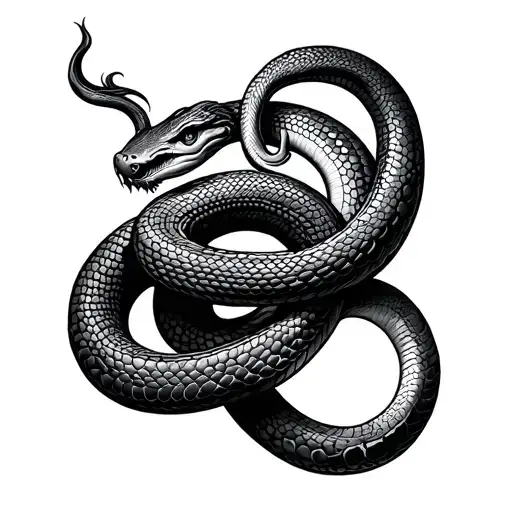 Figure 657 Intertwined With A Coiled Snake