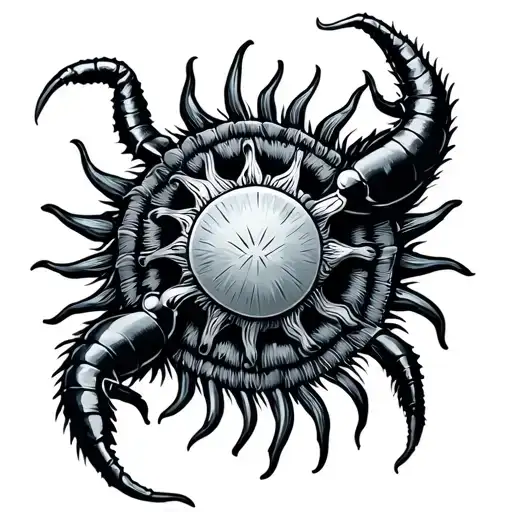 Slavic Sun In The Form Of Scolopendra
