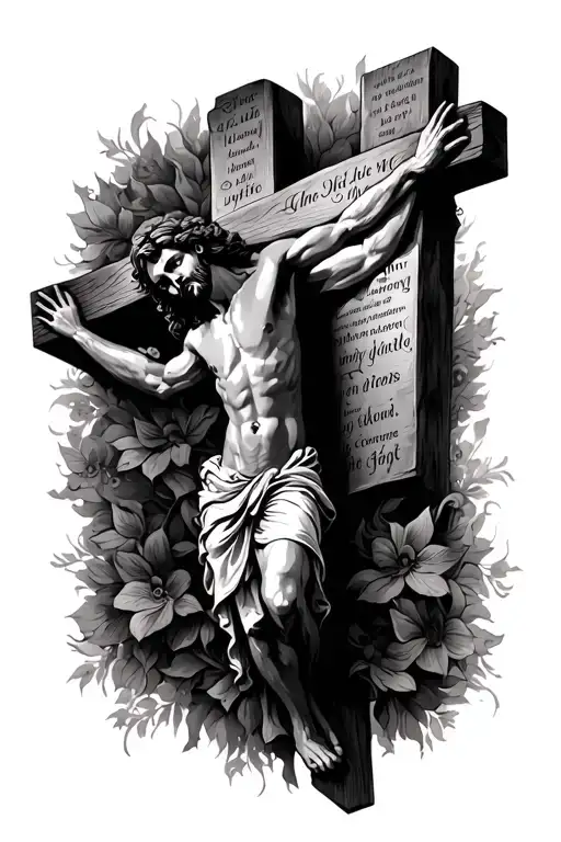 Jesus On Cross With Bible Verse