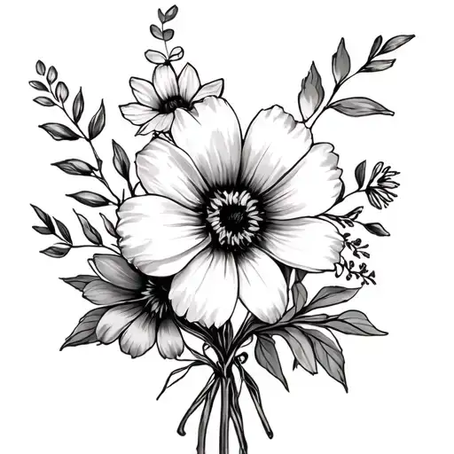 March May And June Birth Flowers In A Bouquet